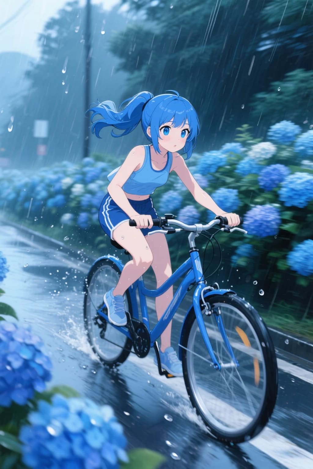 紫陽花の道 サイクリング