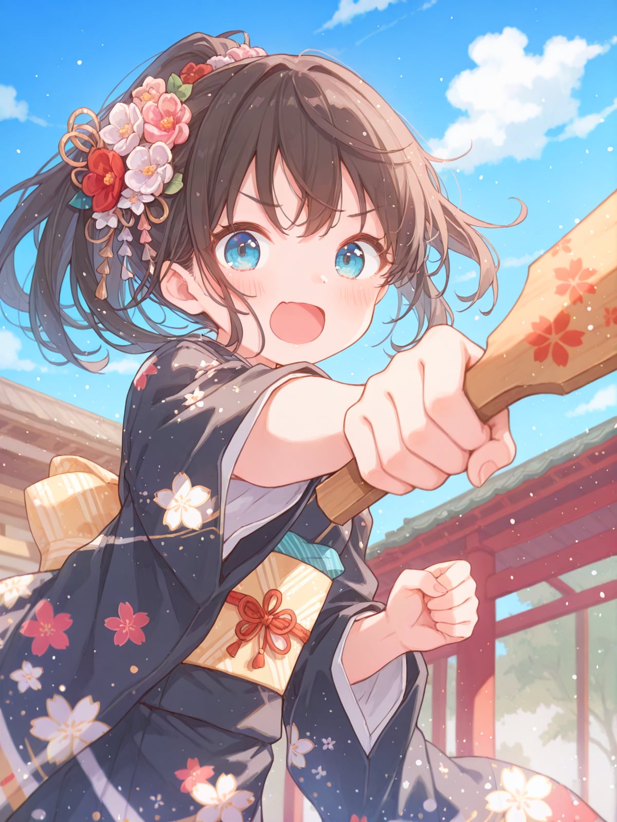 いざ尋常に、羽子板合戦 | の人気AIイラスト・グラビア