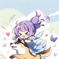 柴犬と紫髪ちゃん 3枚目