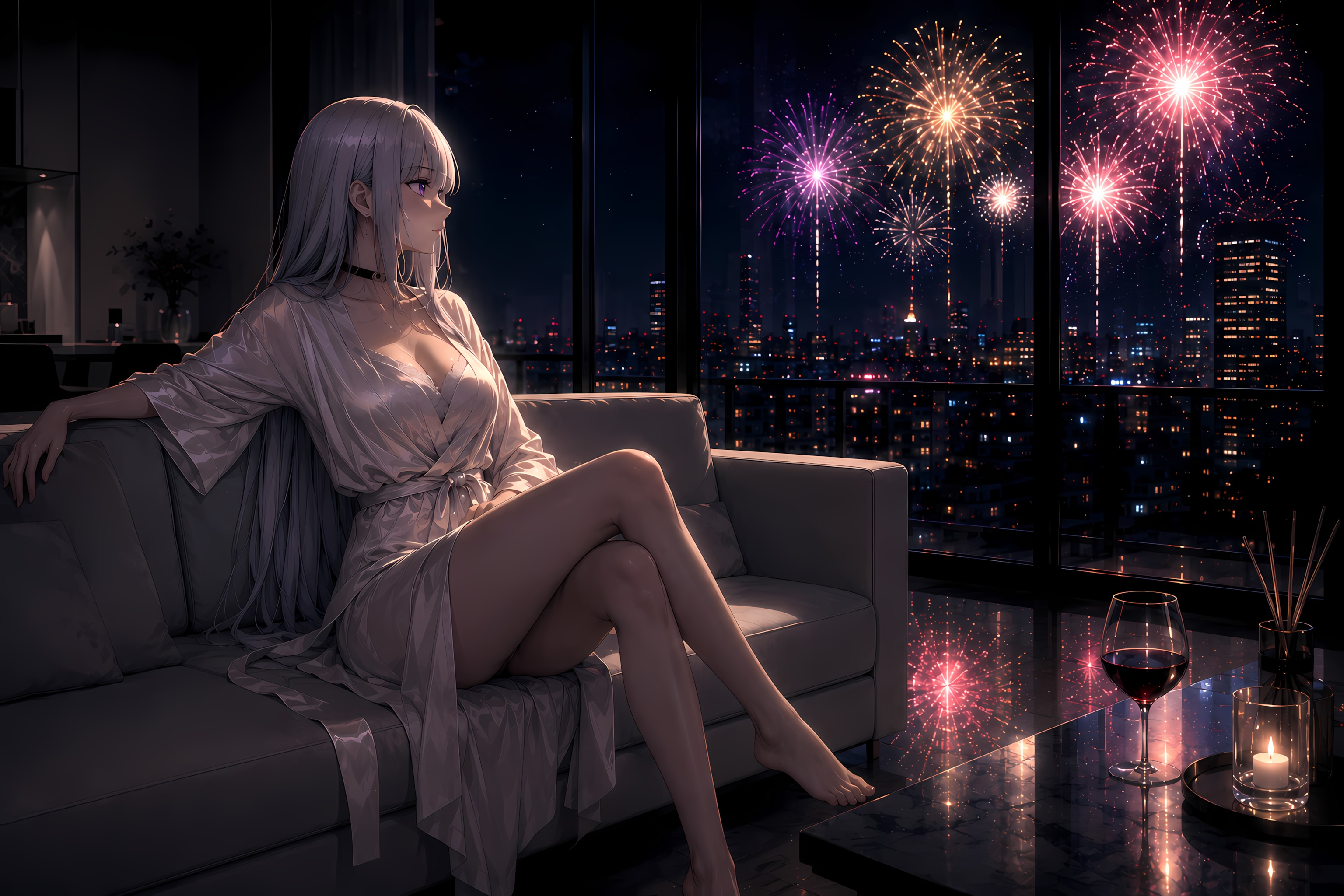 夏の静寂と花火