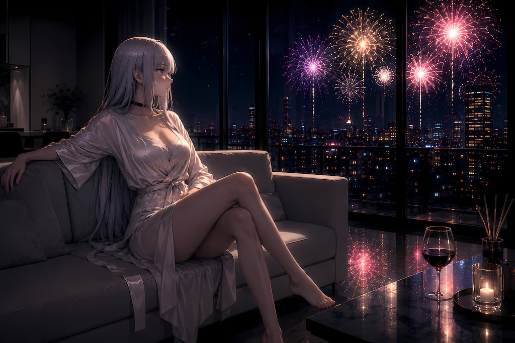 夏の静寂と花火