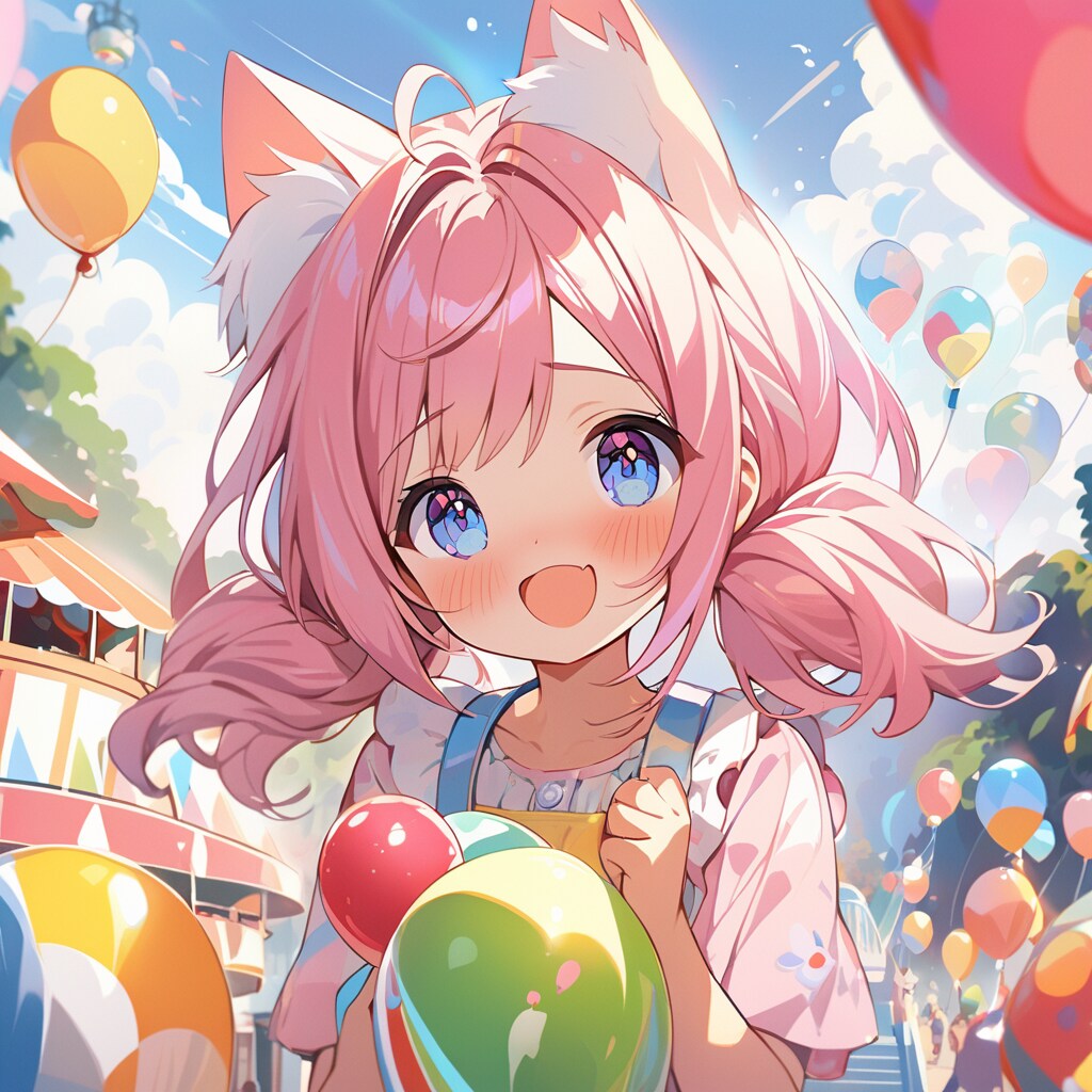 子ねこ、夏休みに家族で遊園地。 | の人気AIイラスト・グラビア