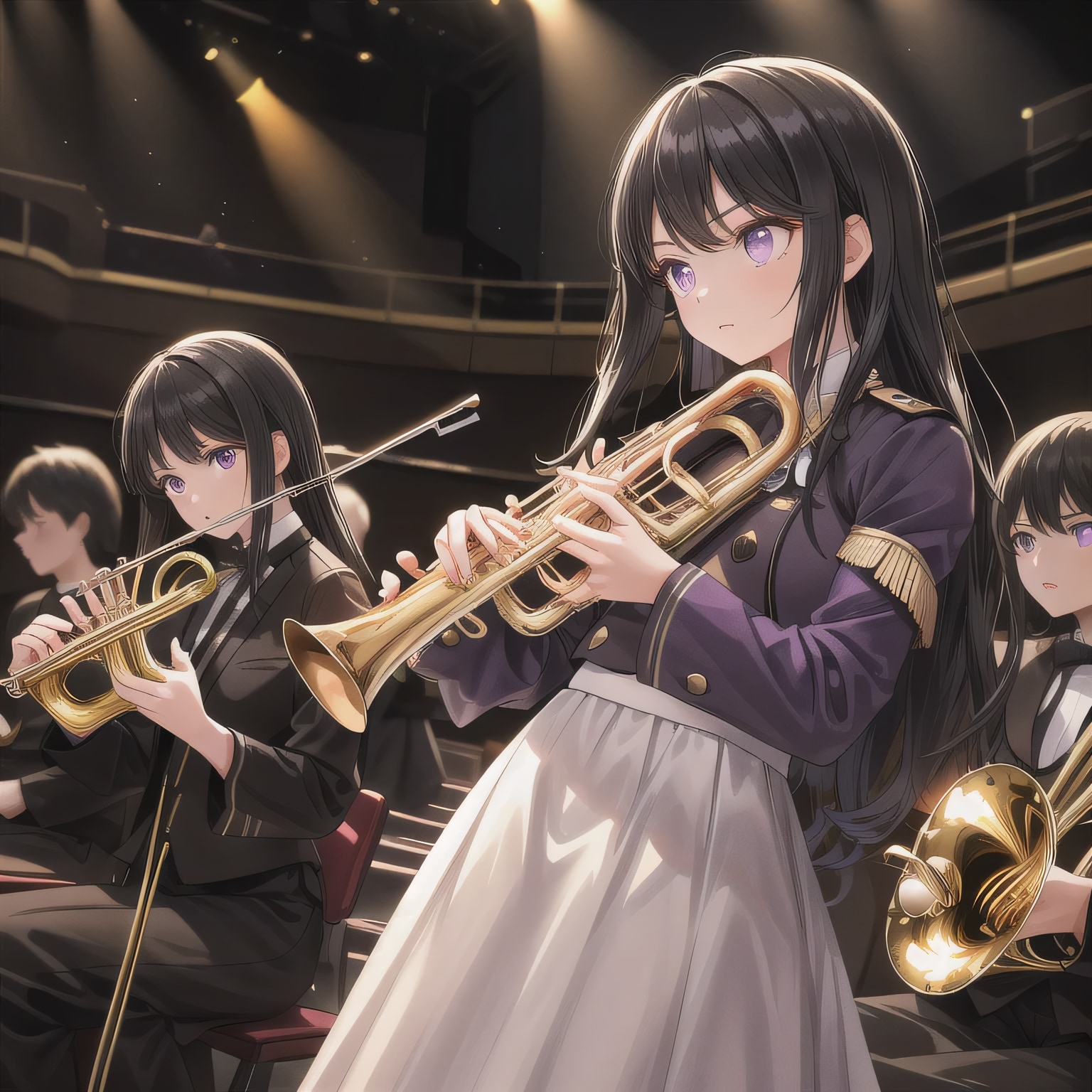 黒髪ロングでブラスバンドの少女２８ | の人気AIイラスト・グラビア