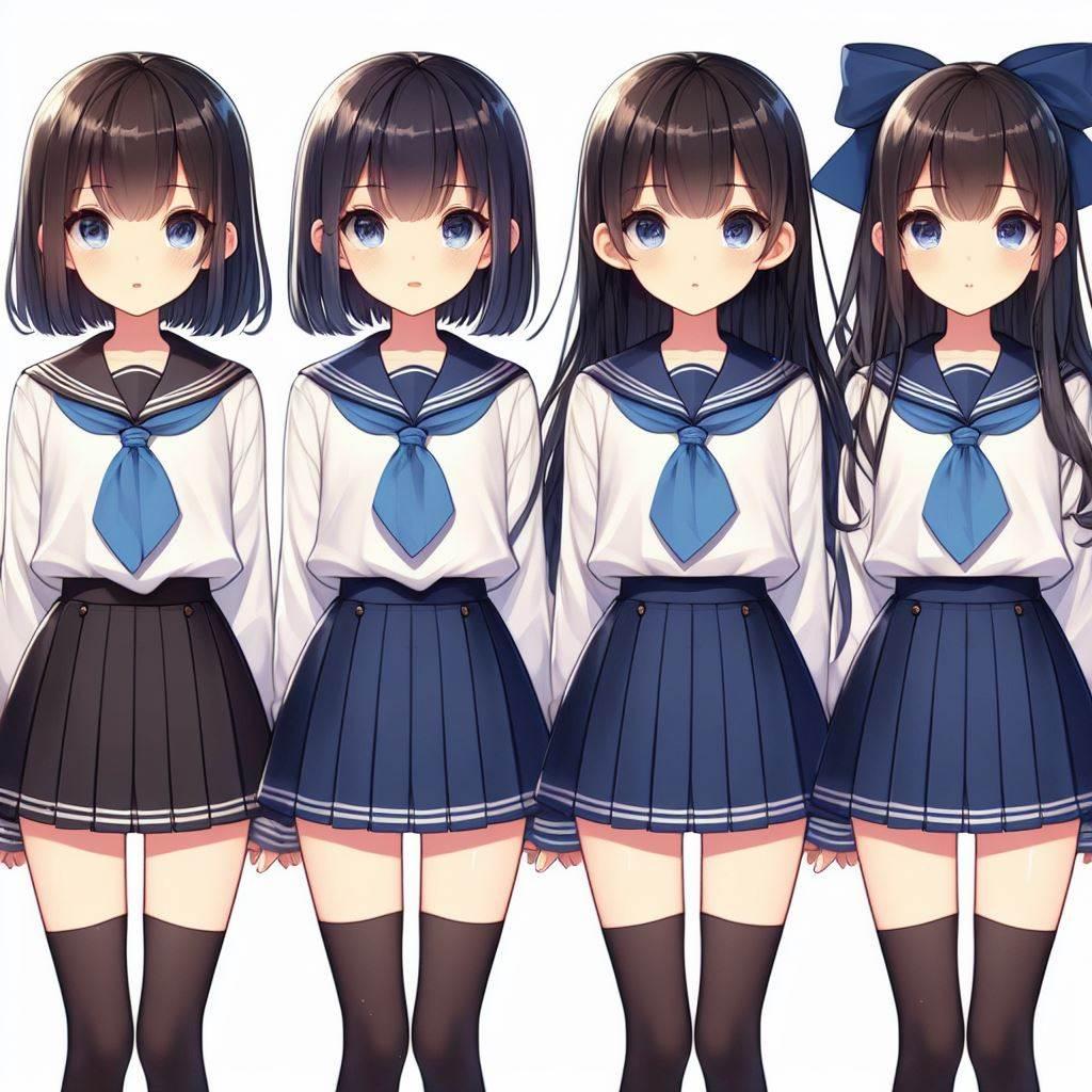 デフォルメ女子高生の制服色々