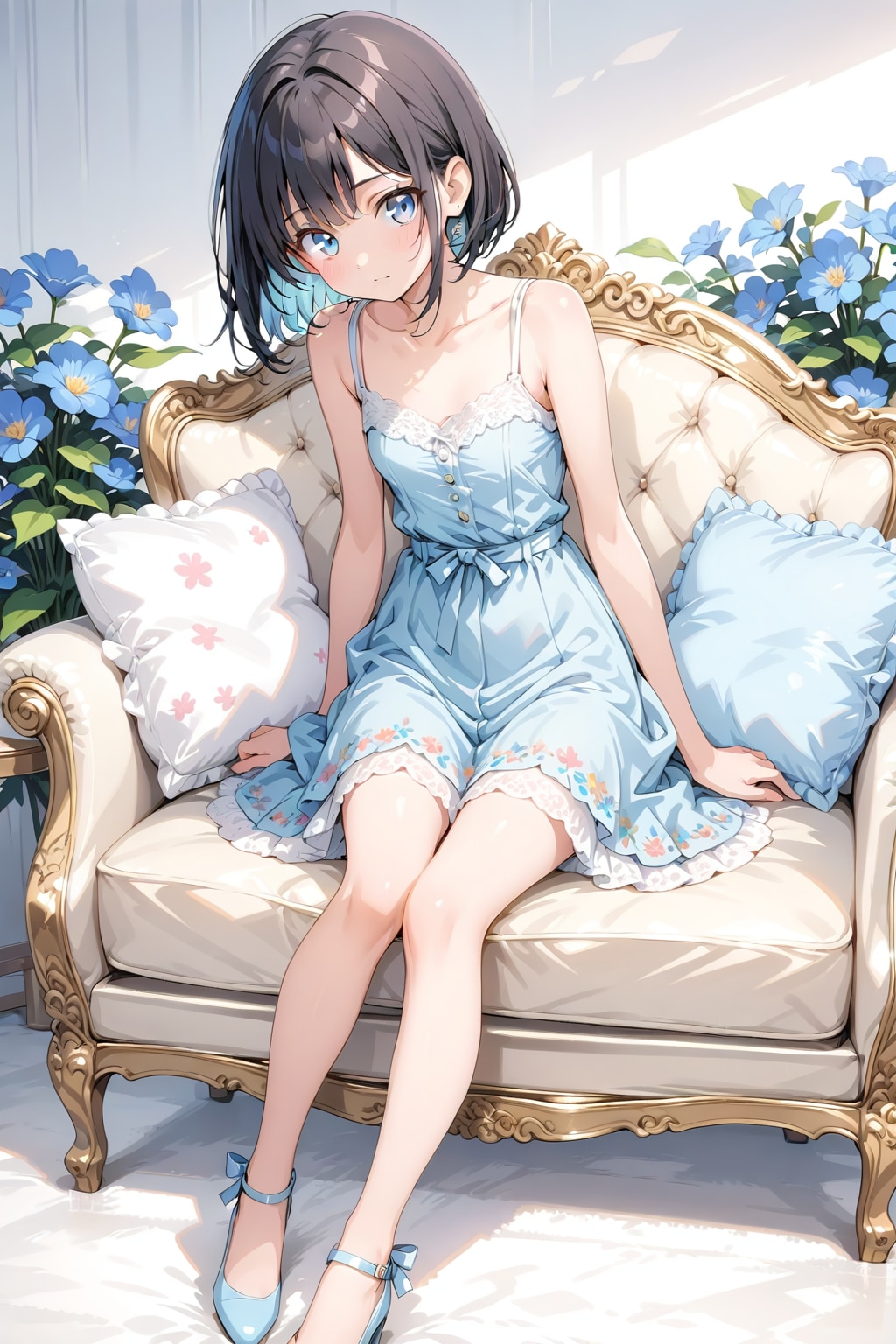 ソファーに座る
