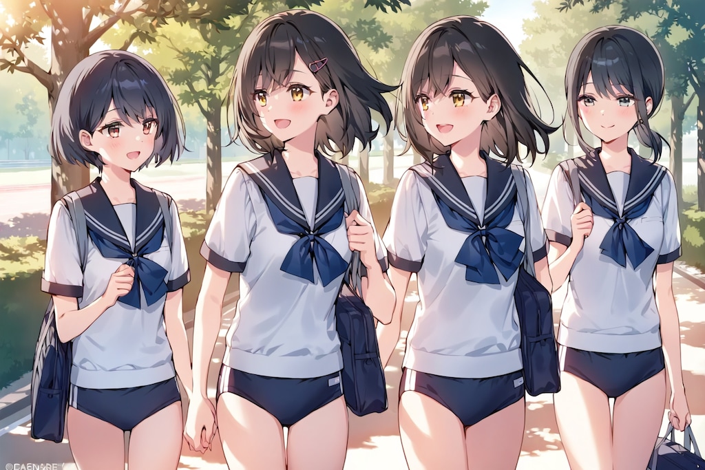 運動会の日の通学