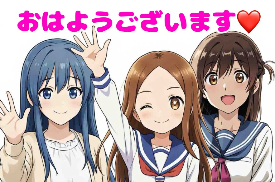 美少女3人組　　木曜日おはようございます | の人気AIイラスト・グラビア