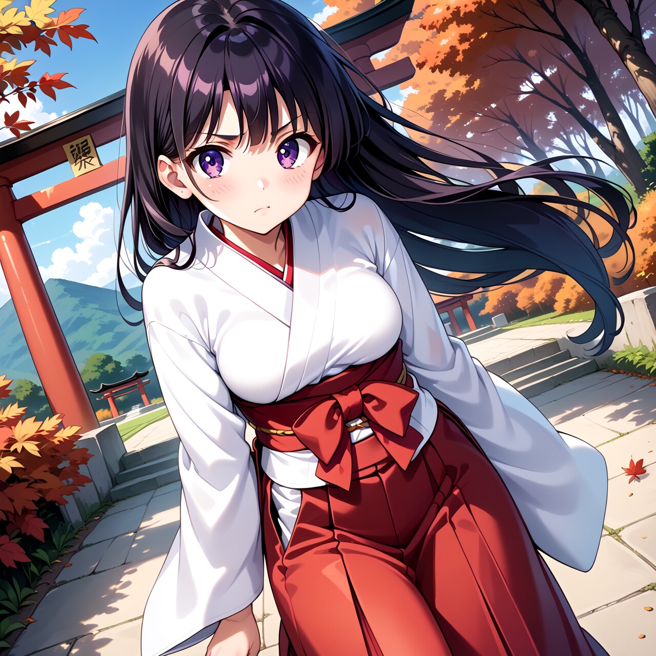 おしおきされたいくらい可愛い巫女さん | の人気AIイラスト・グラビア