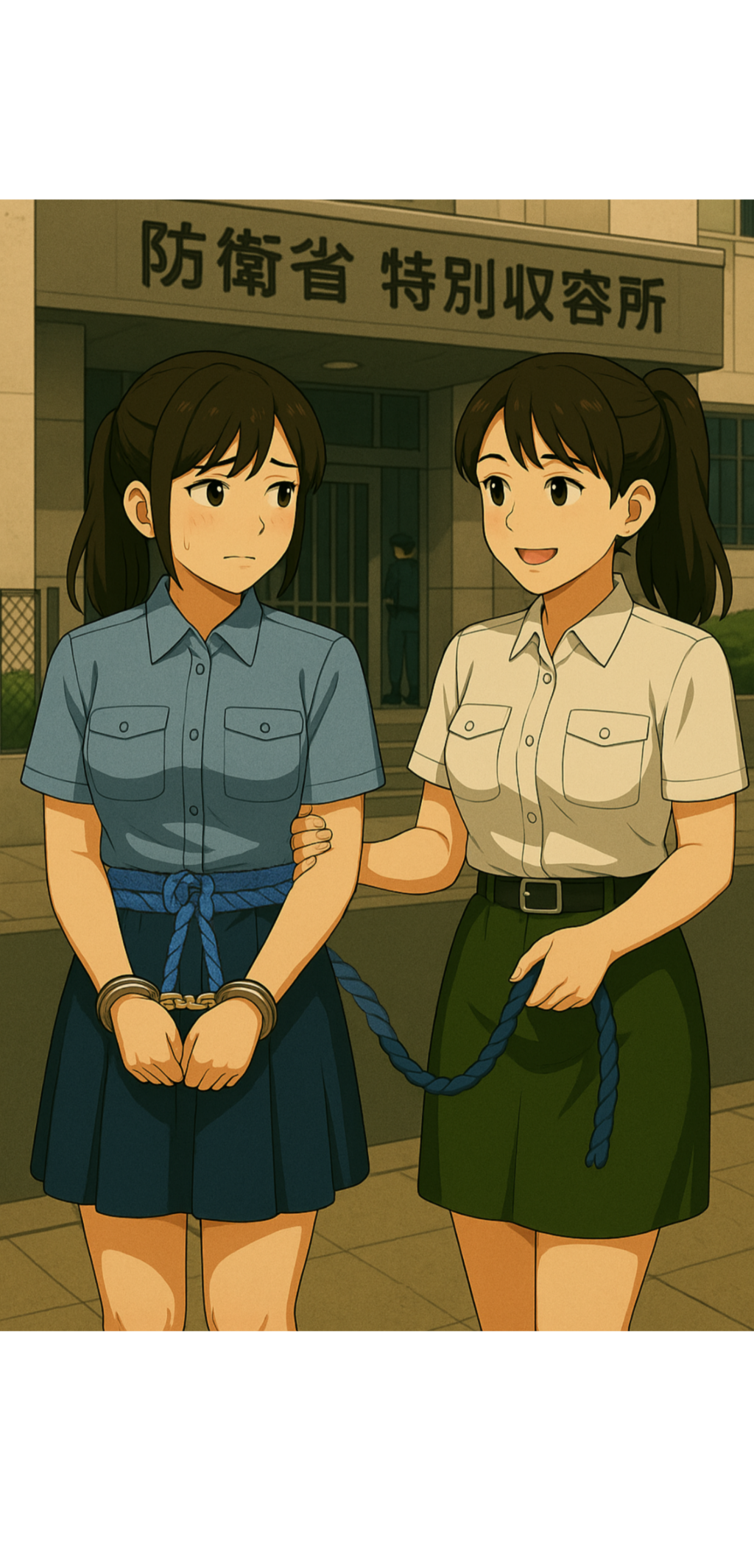 先輩婦警と後輩自衛官は高校時代の親友同士で百合関係を築く間柄！