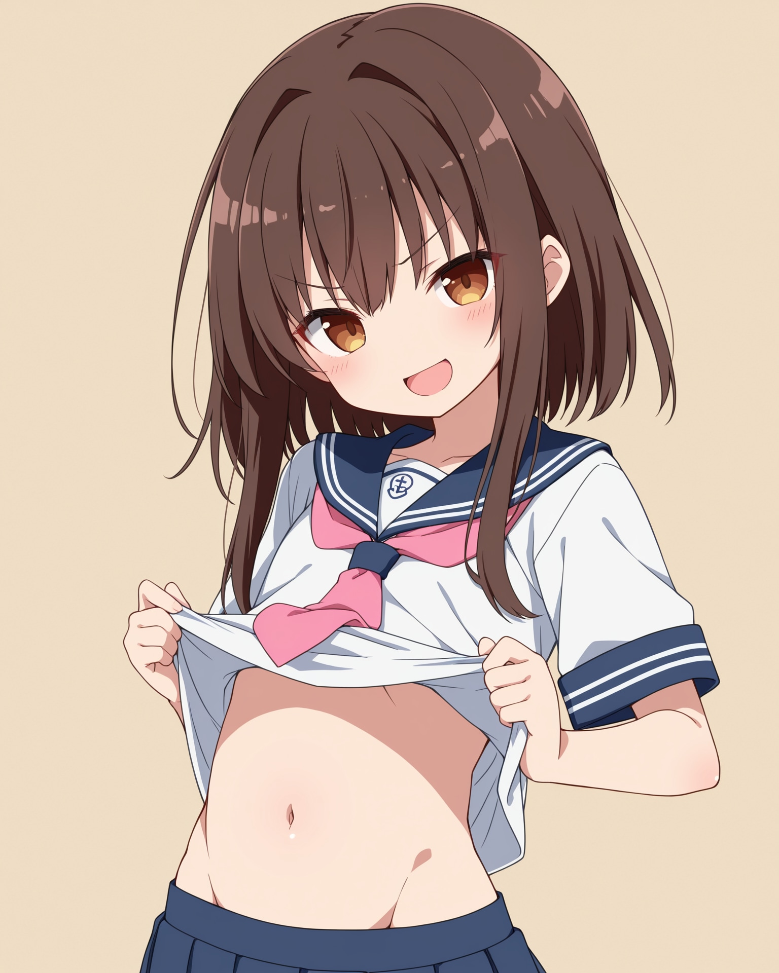 自慢のお腹を見せつけてくるととせちゃん