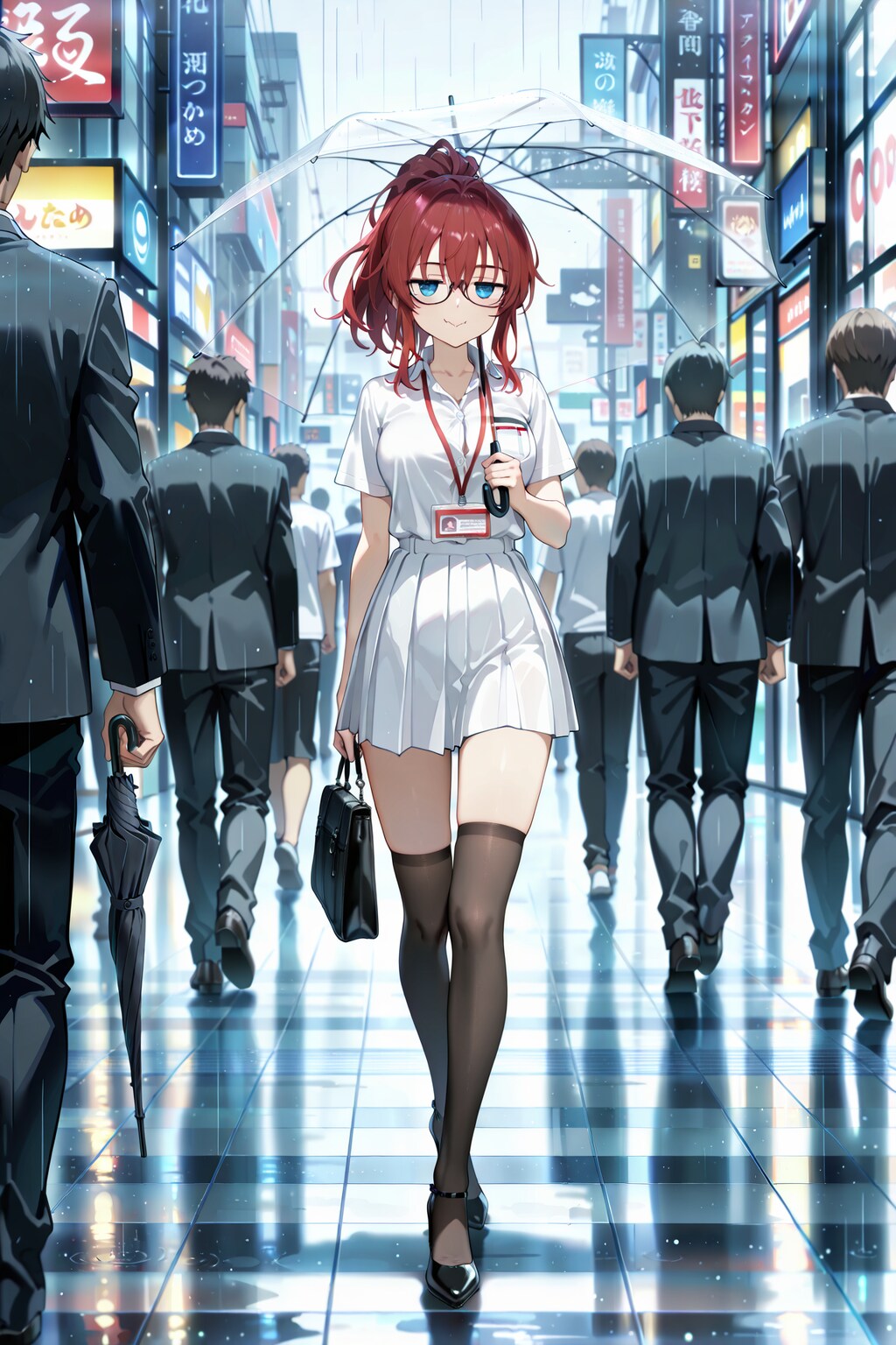 朝、通勤中のジト目先生 Y715