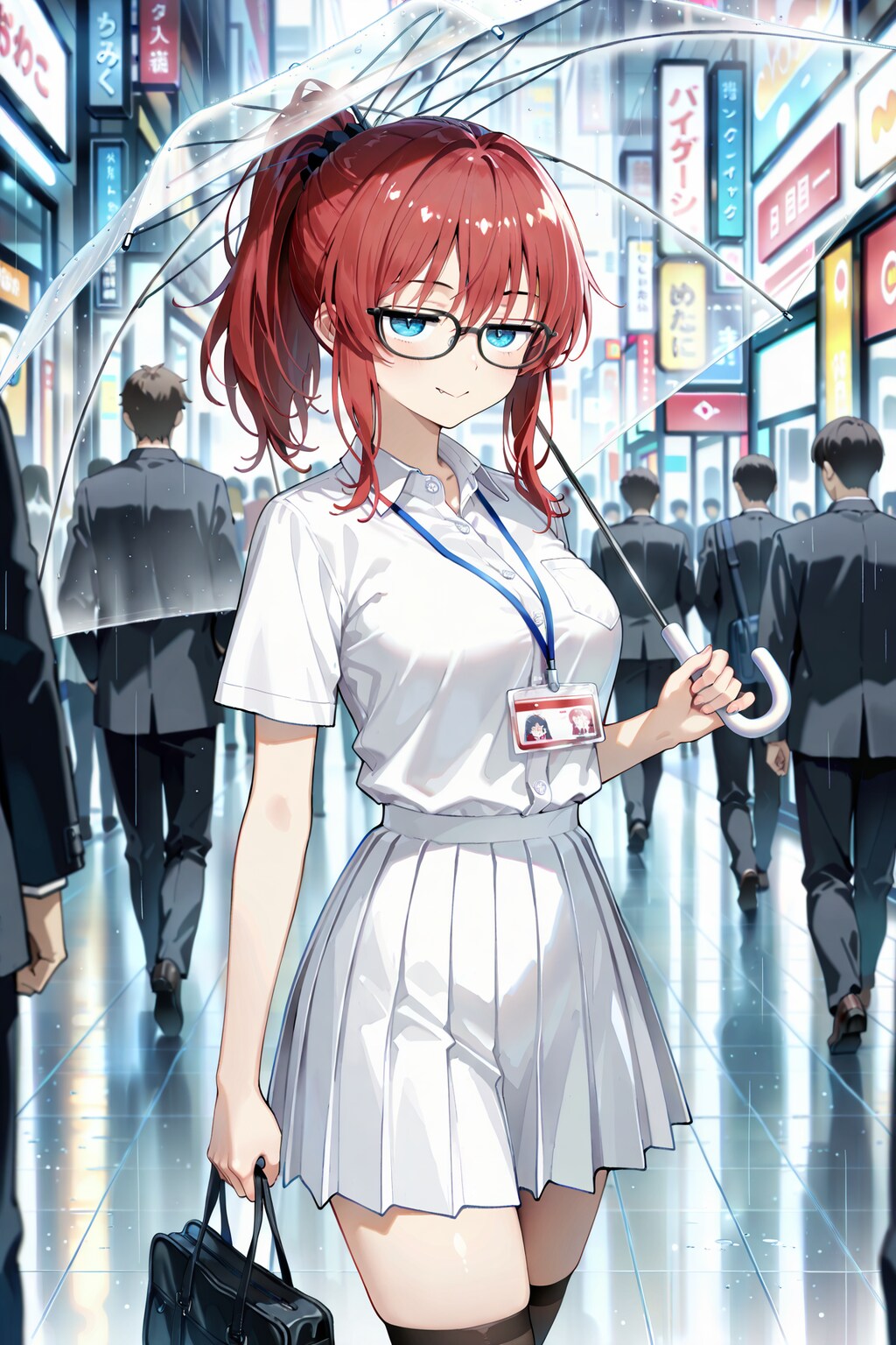 朝、通勤中のジト目先生 Y715