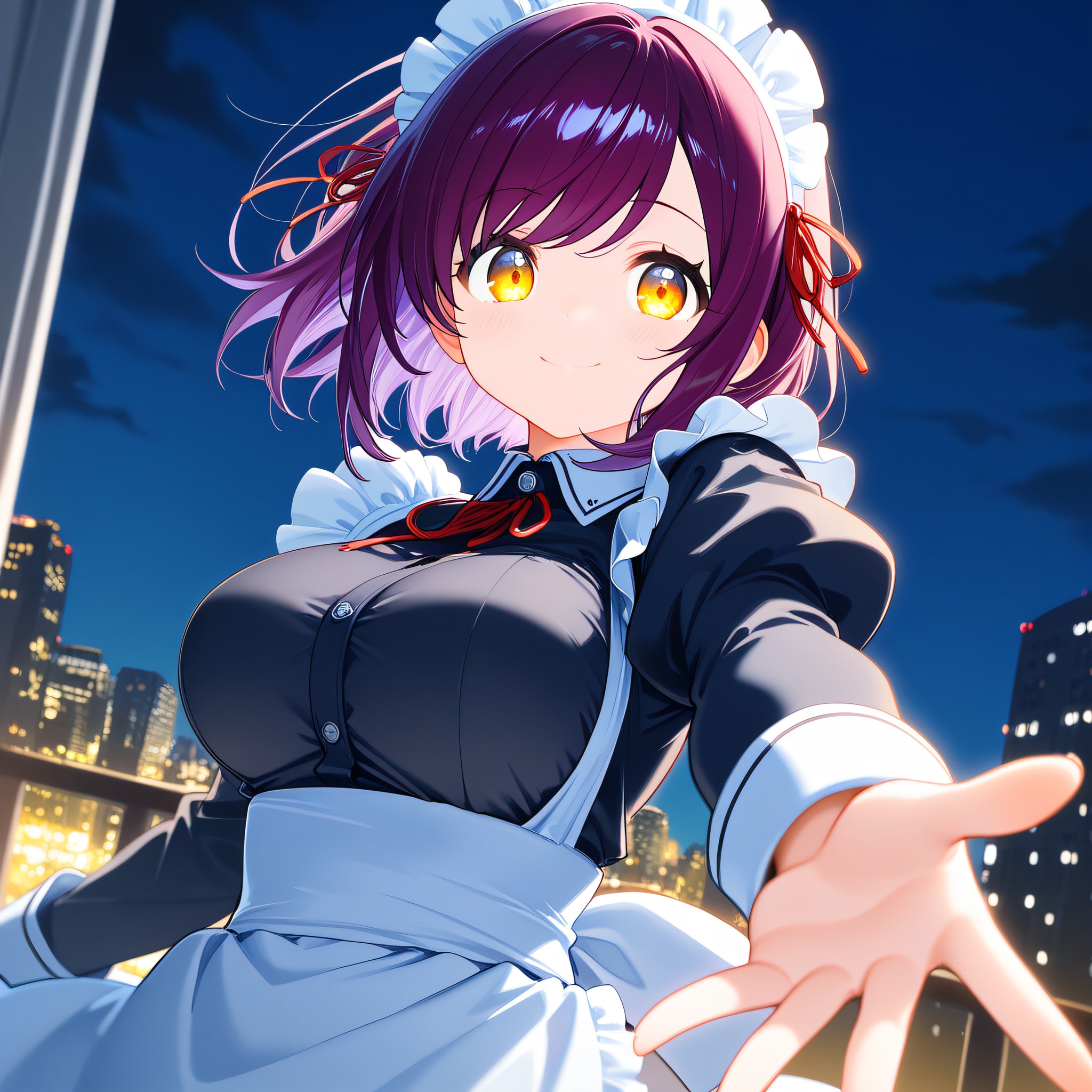 こんばんは（挨拶メイドの芽衣ちゃん） | の人気AIイラスト・グラビア