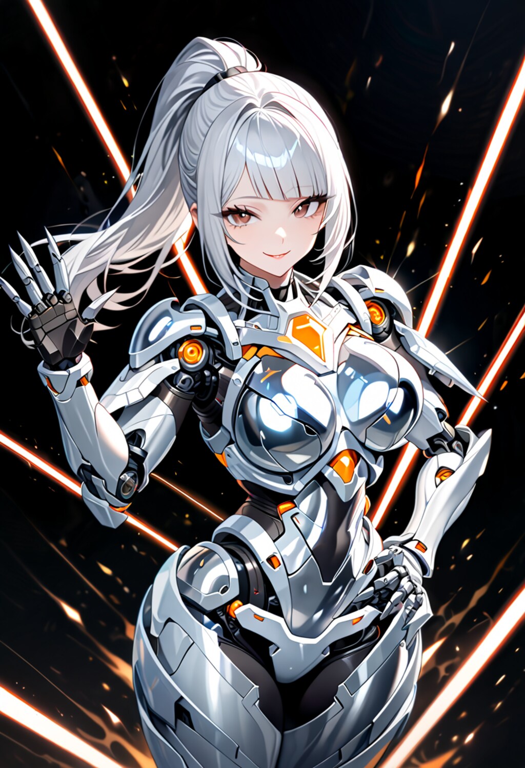 オレンジ色の入ったメカ子