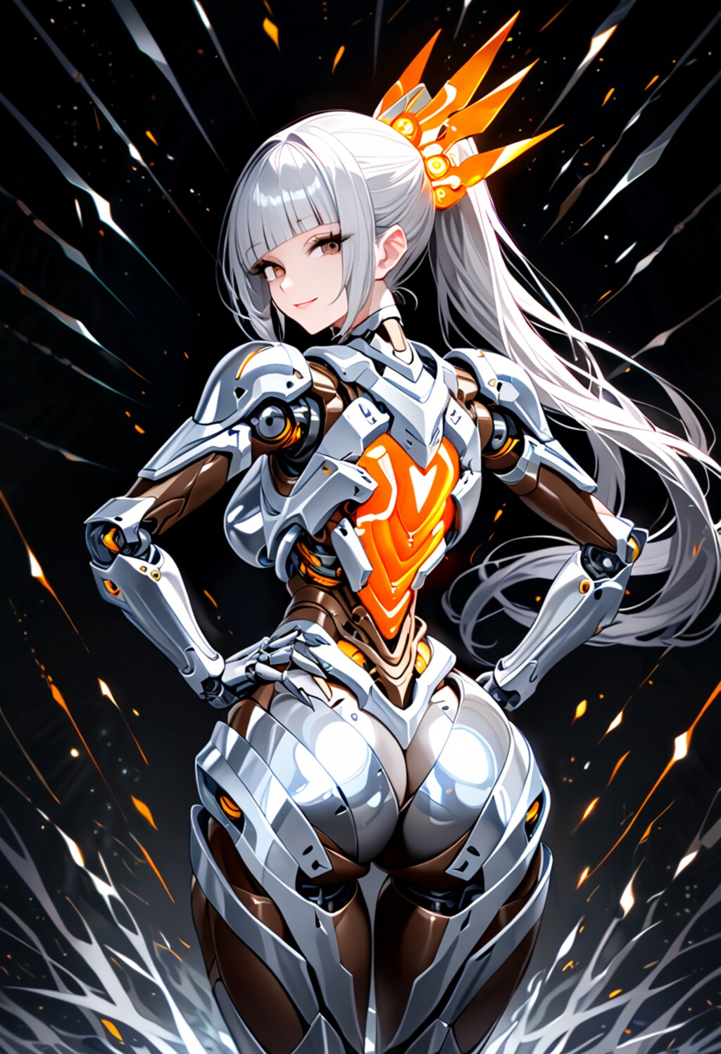 オレンジ色の入ったメカ子