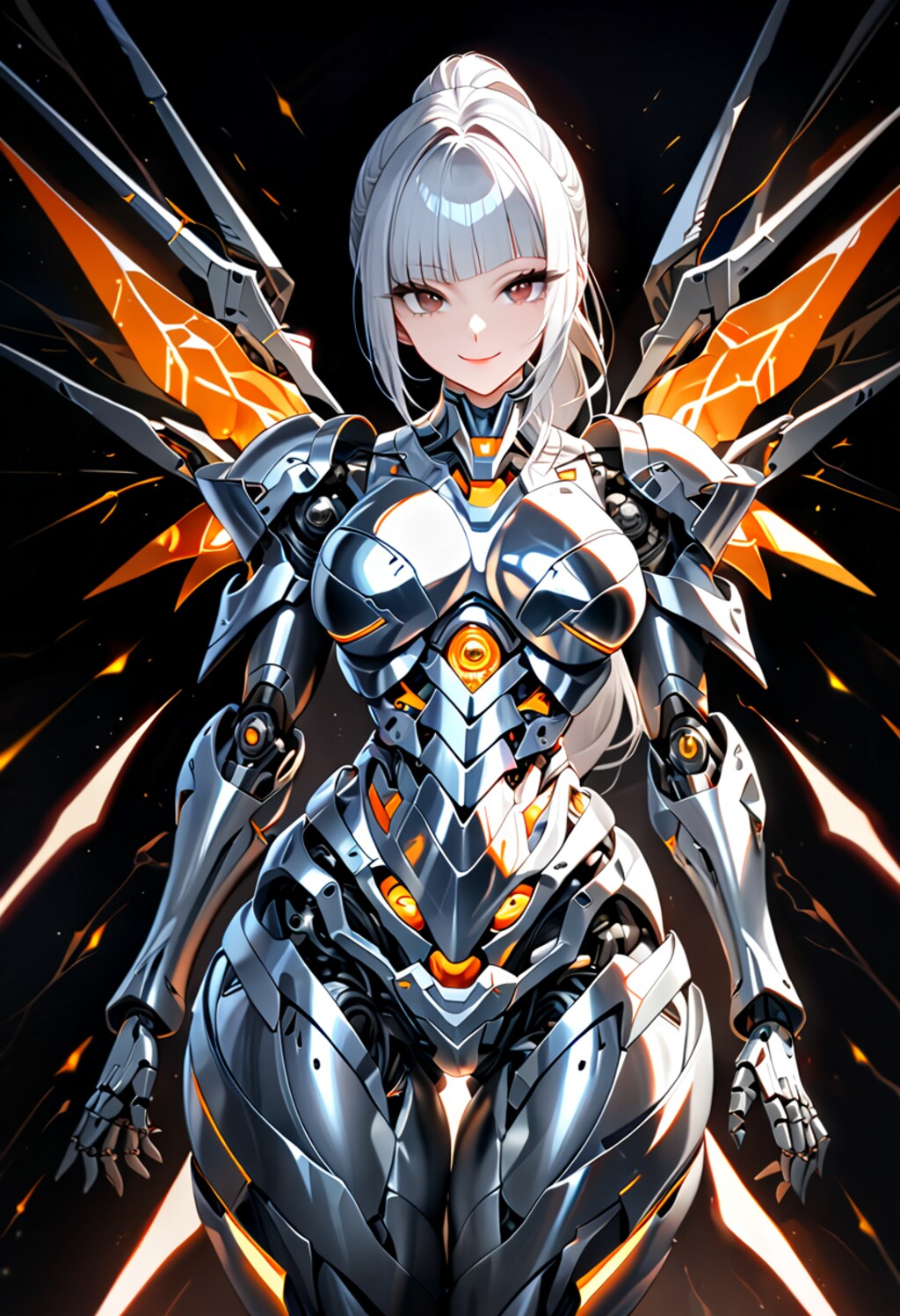 オレンジ色の入ったメカ子