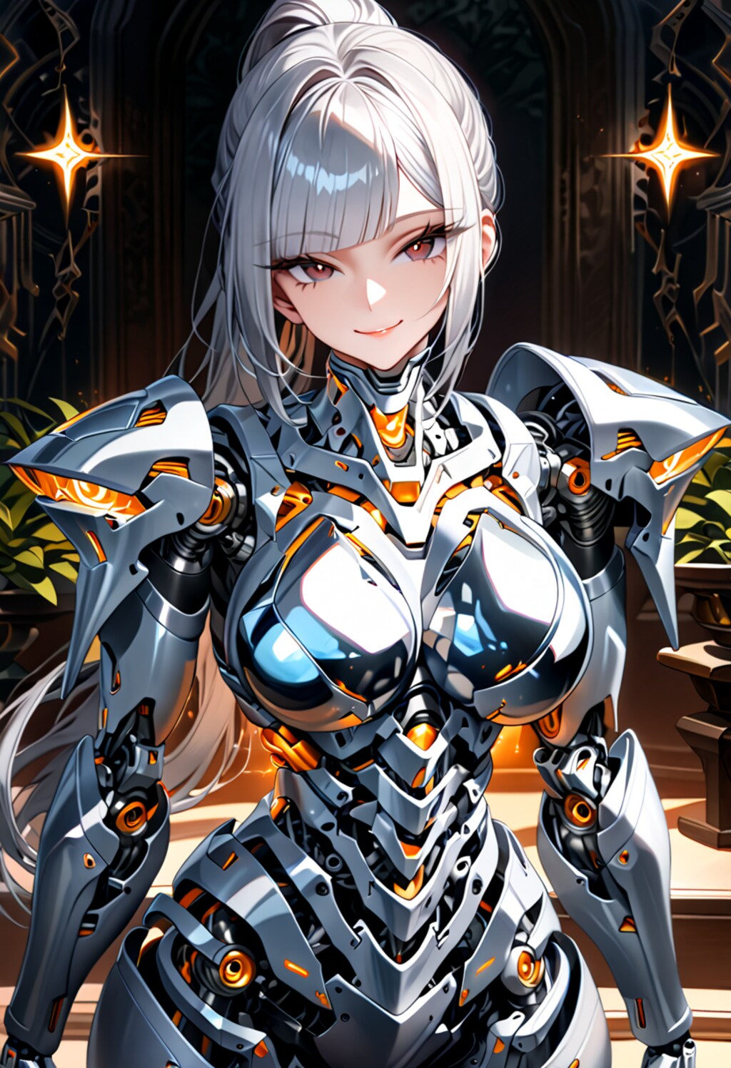 オレンジ色の入ったメカ子