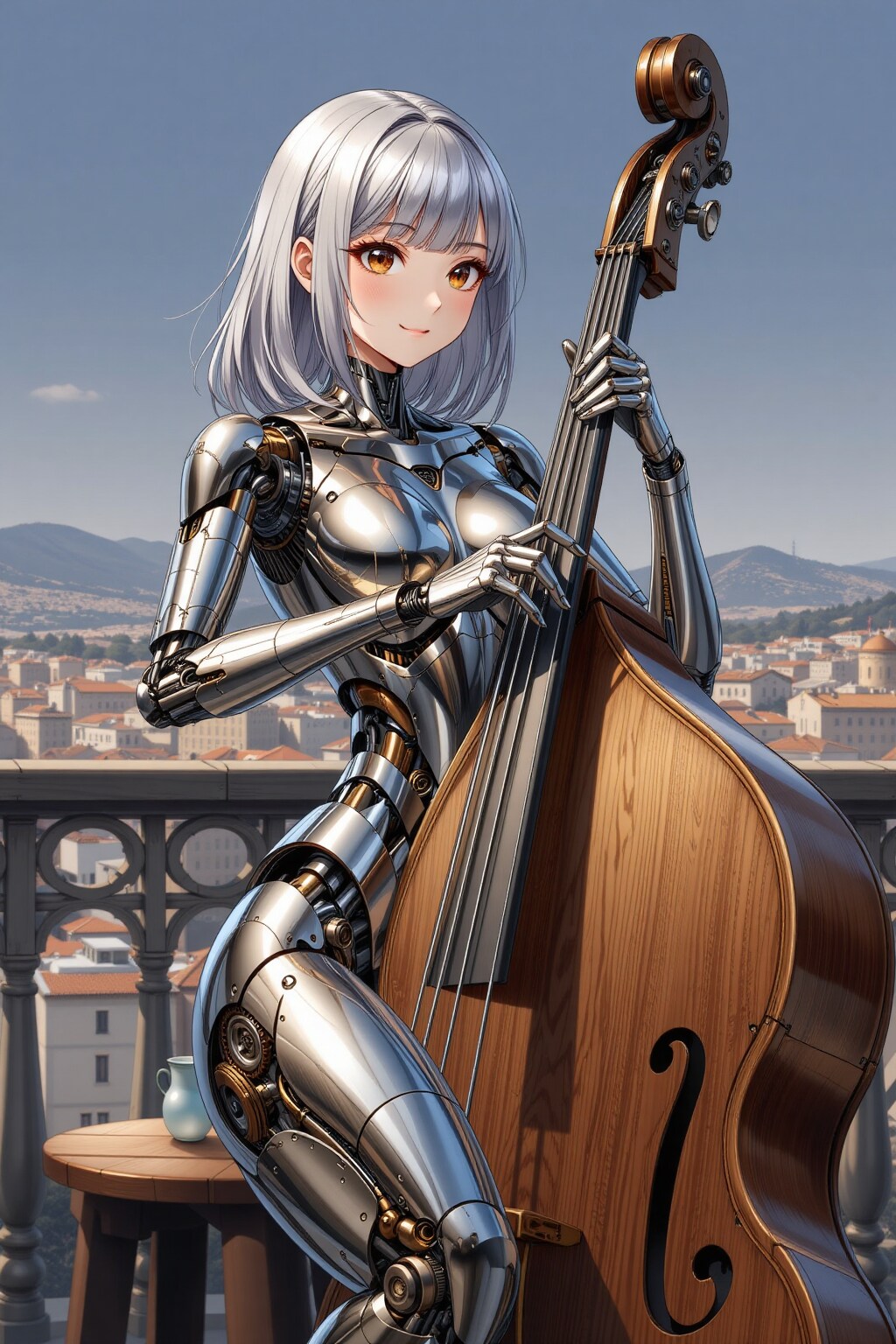 楽器を演奏するメカ子