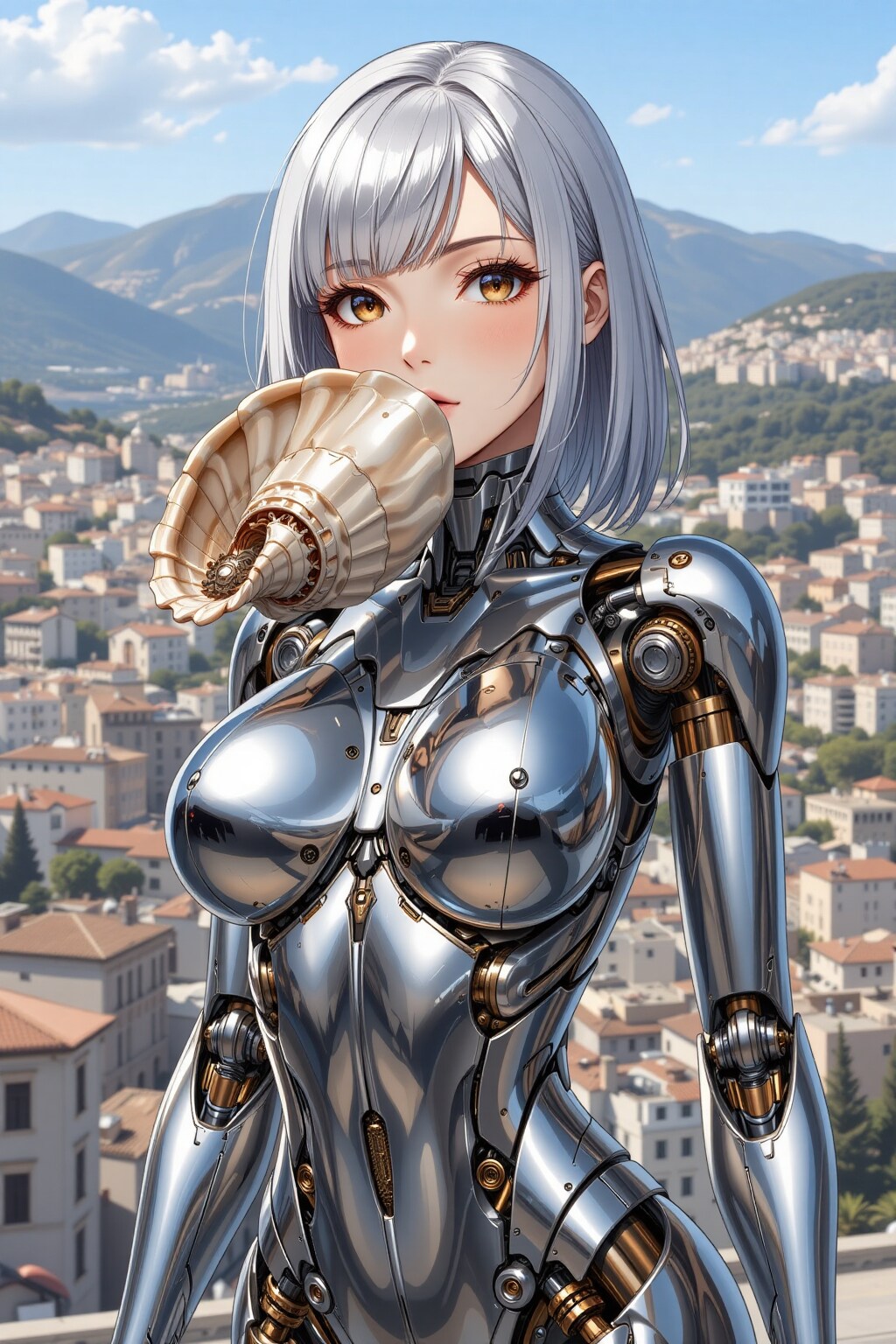 楽器を演奏するメカ子