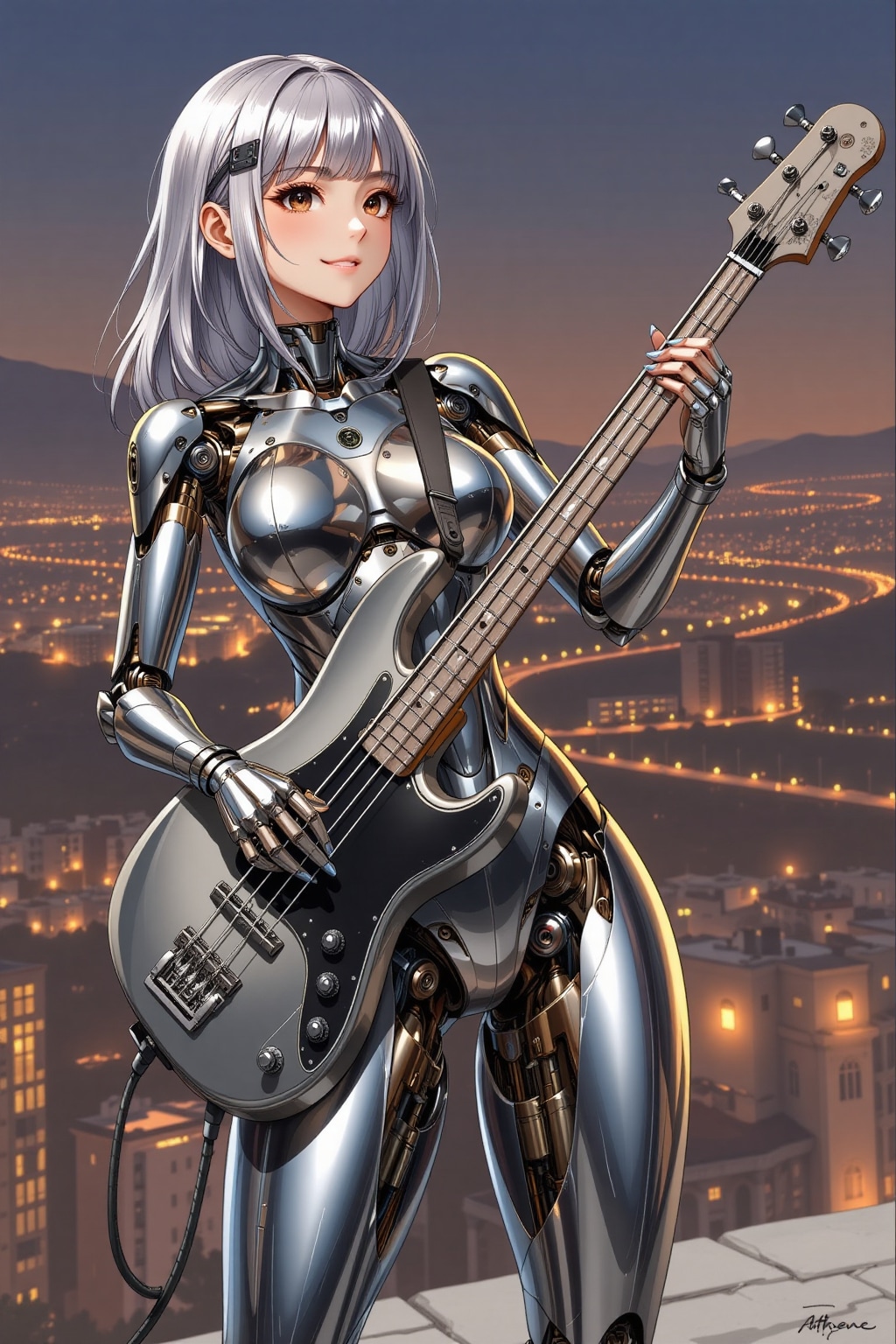 楽器を演奏するメカ子