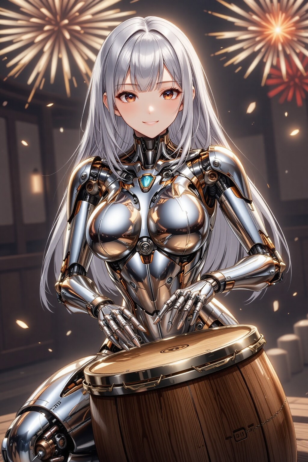 楽器を演奏するメカ子