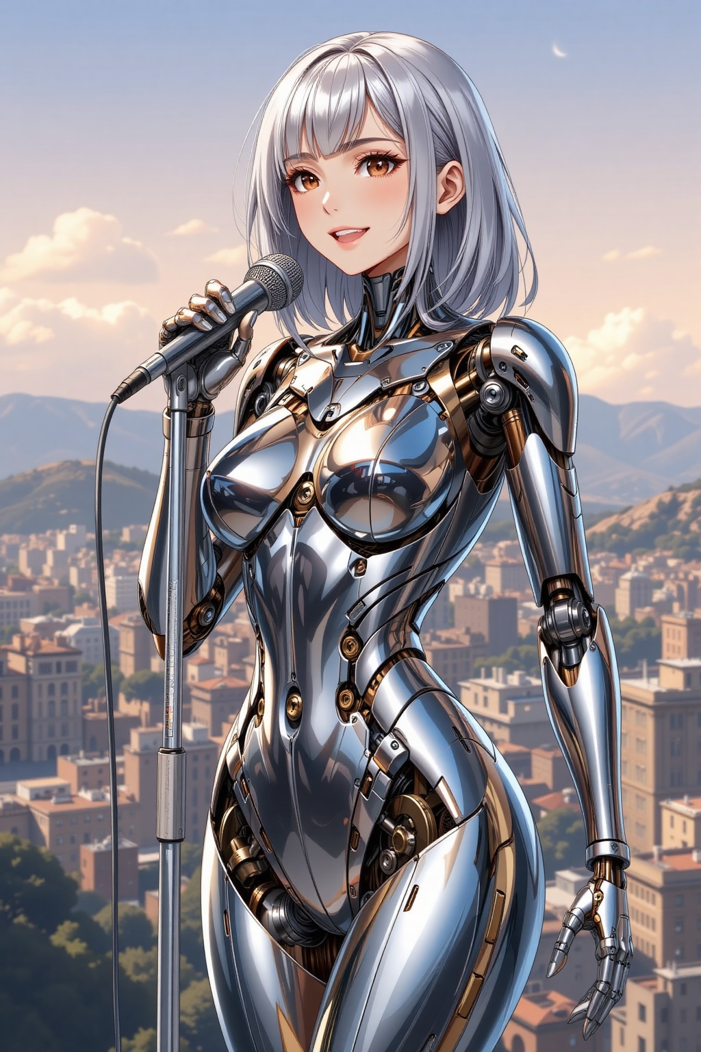 楽器を演奏するメカ子