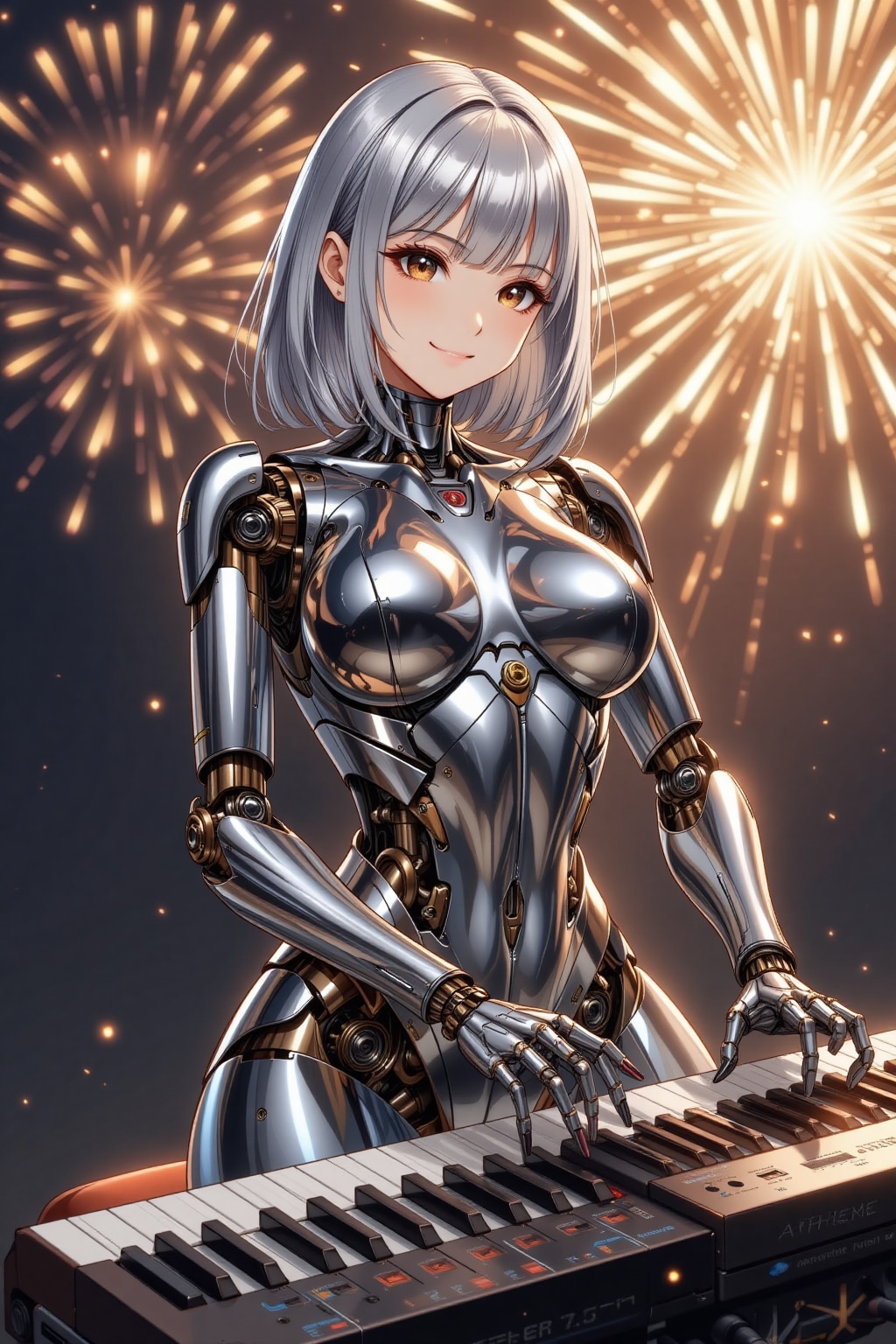 楽器を演奏するメカ子