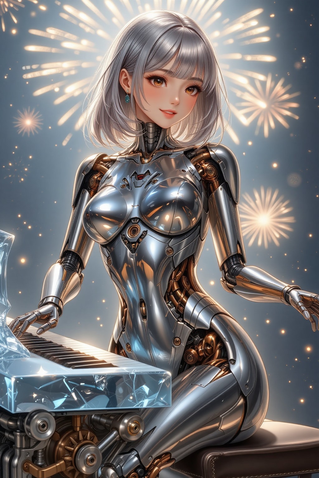 楽器を演奏するメカ子