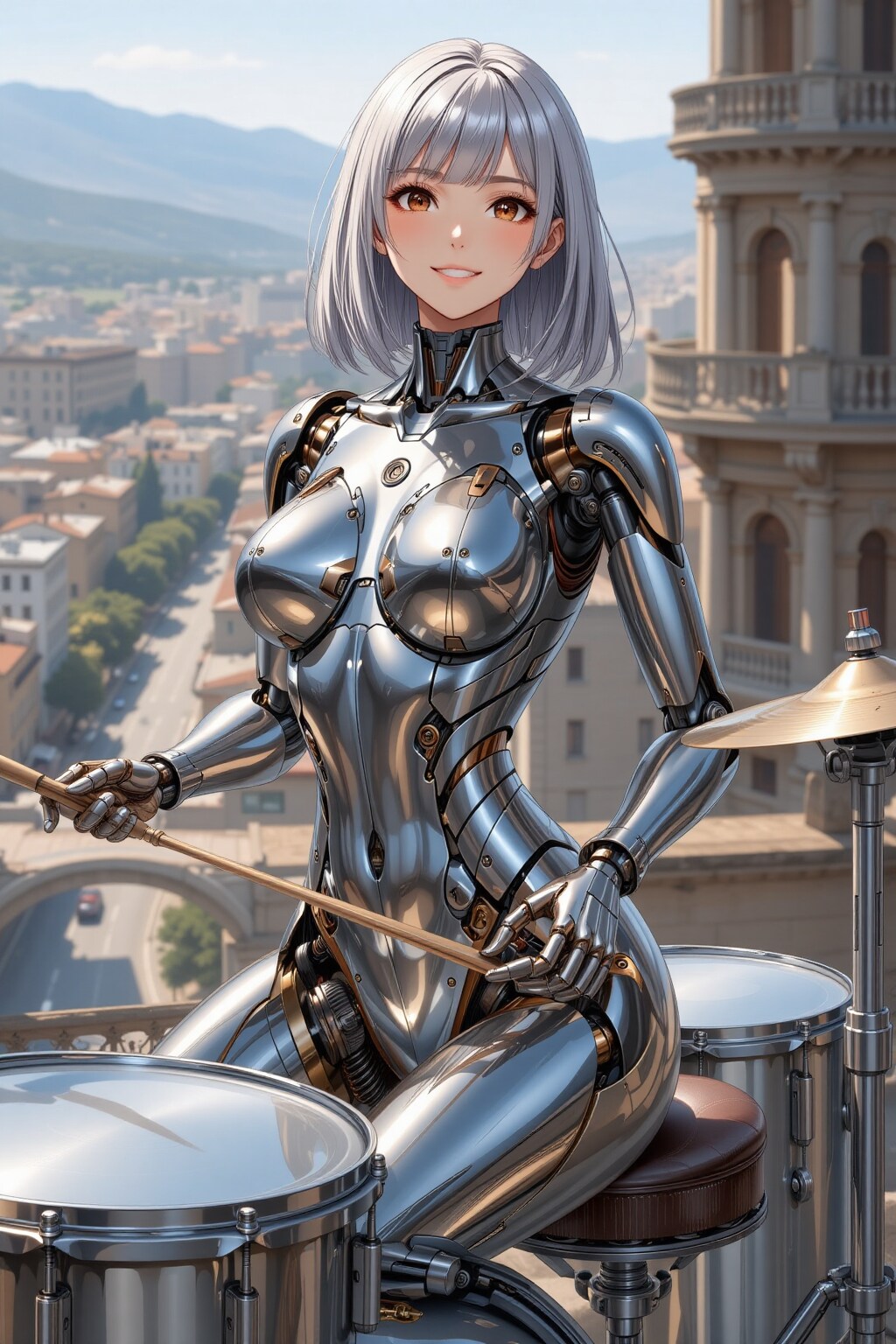 楽器を演奏するメカ子