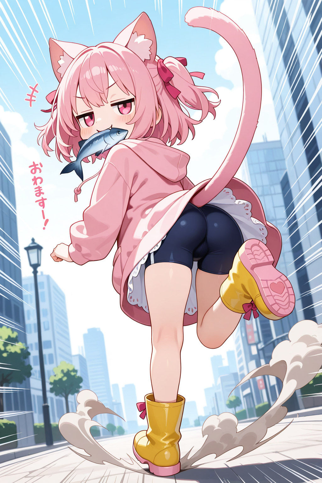 おさかにゃ咥えた後ろ姿！！