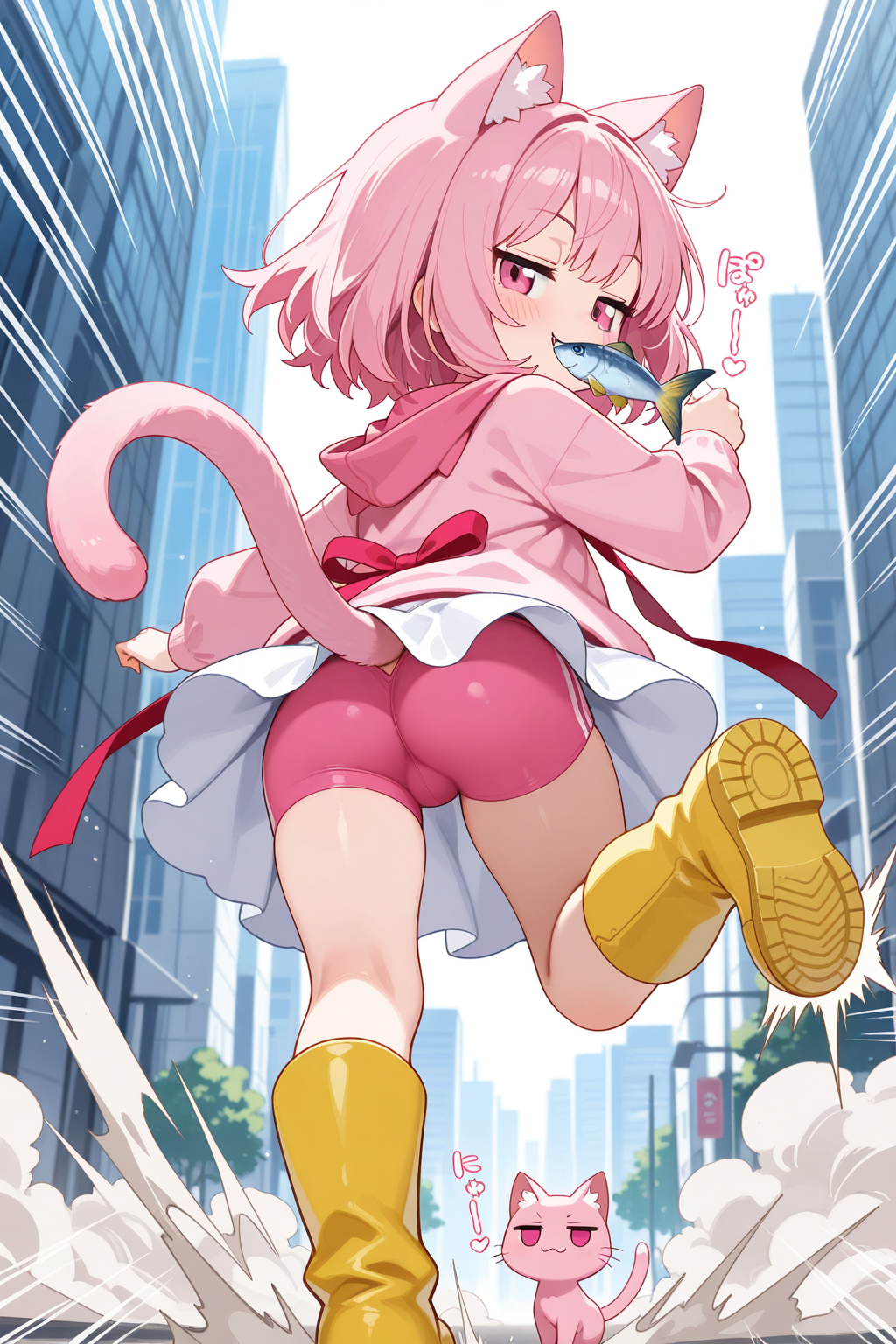 おさかにゃ咥えた後ろ姿！！