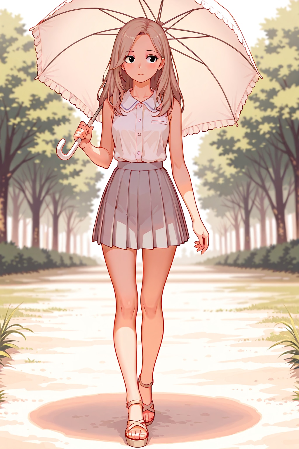 日傘で日よけ