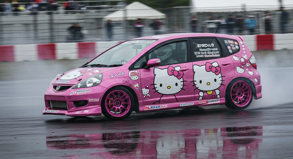 ハローキティホンダフィットのドリ車