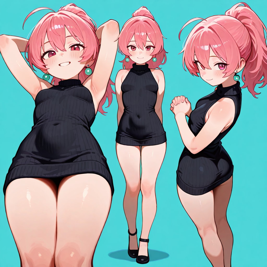 黒のチュニックセーター