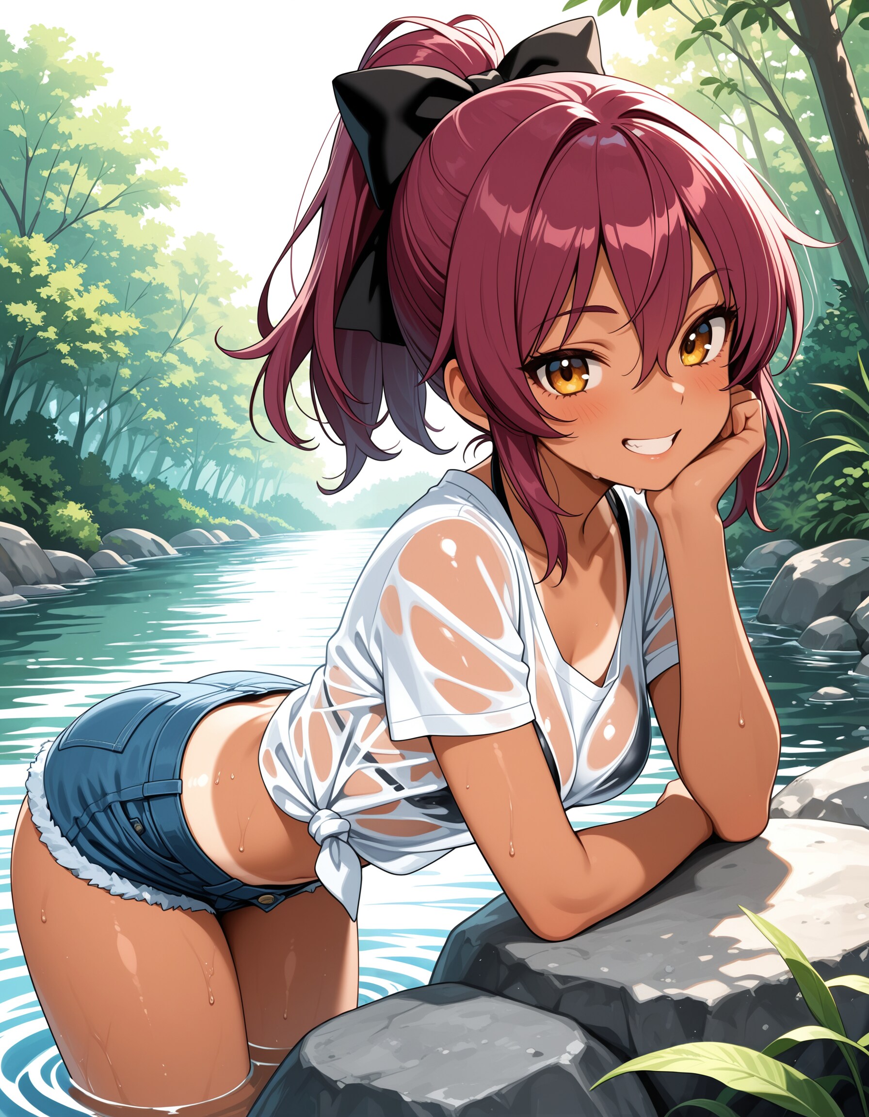 川で水遊び！