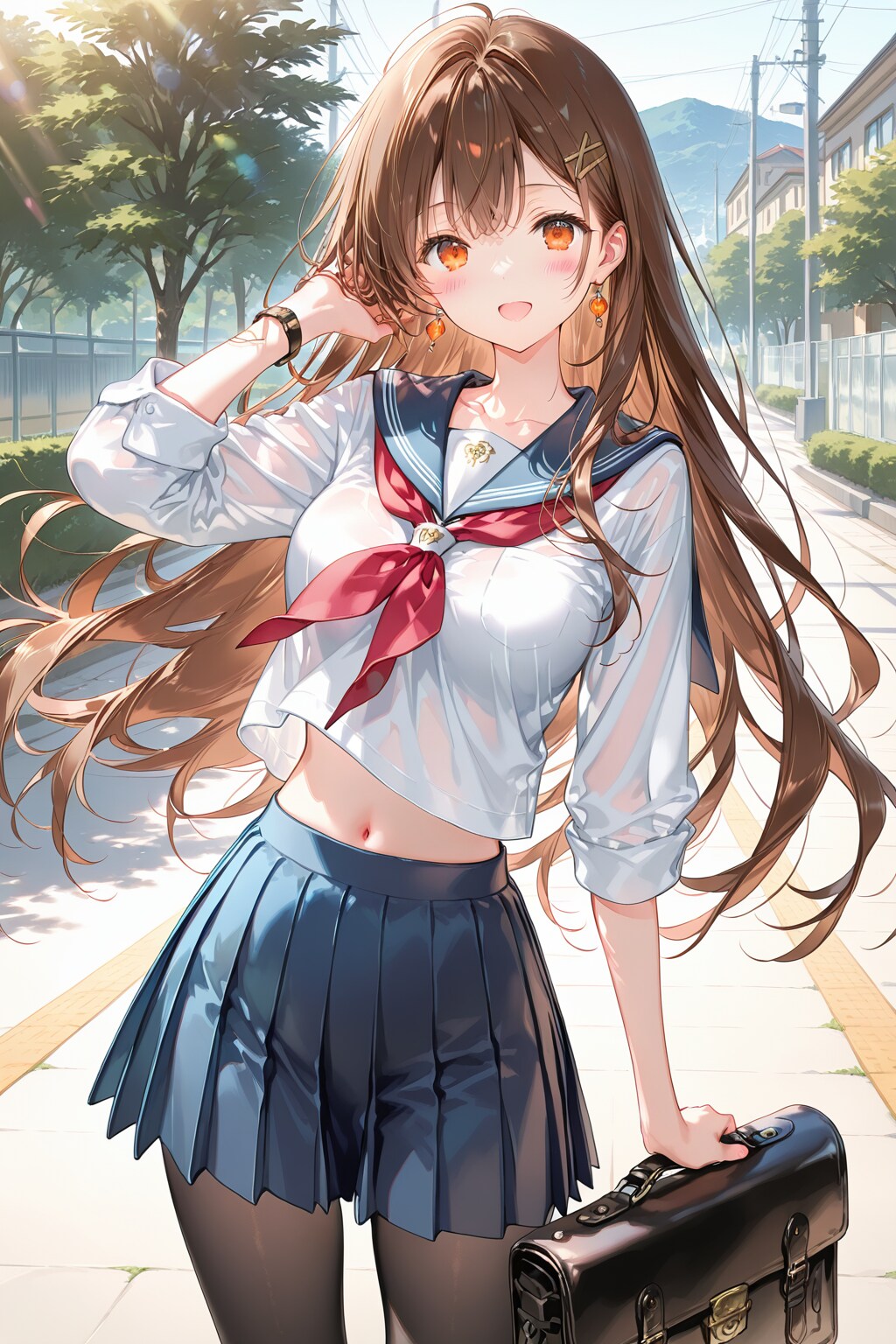 いつもの制服な心暖ちゃん | の人気AIイラスト・グラビア