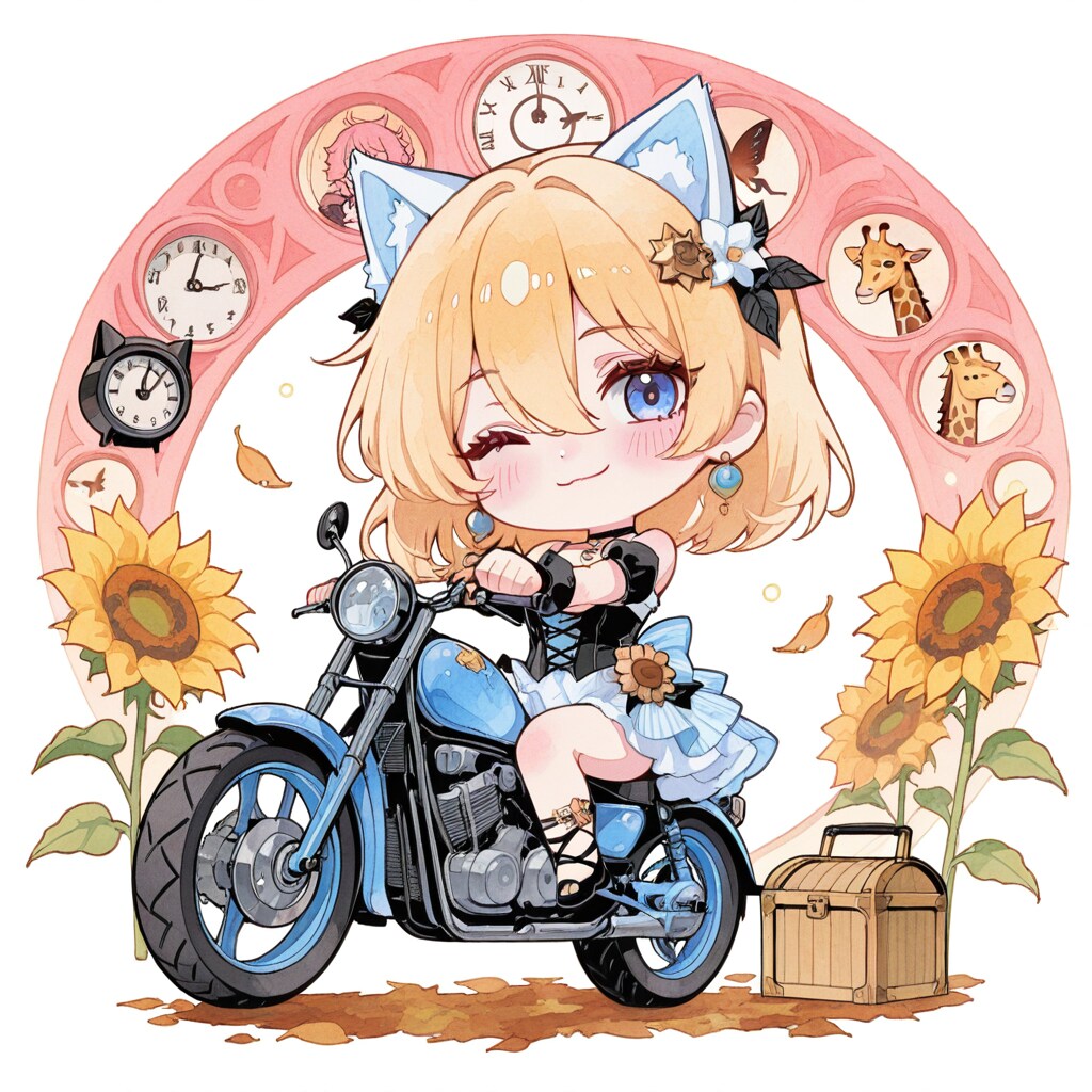 金髪ちゃんとバイク