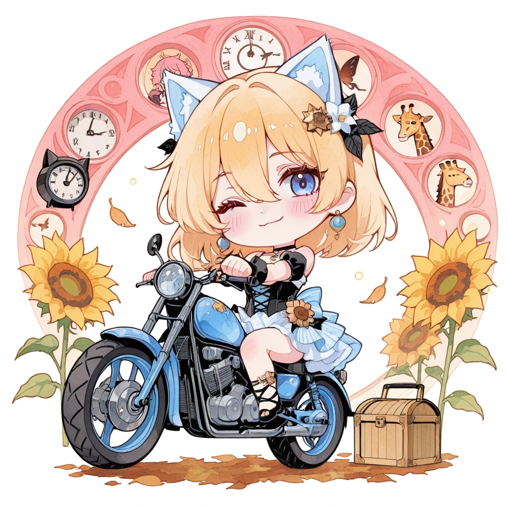 金髪ちゃんとバイク