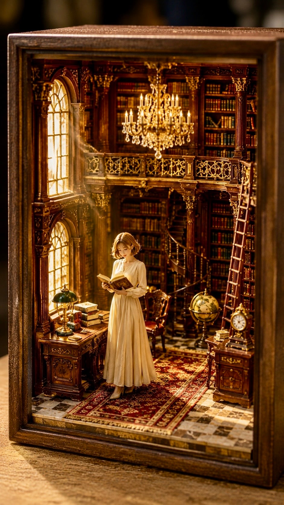 クラシック図書館(ジオラマ風)