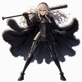 釘バット(ネタ武器)持つブロンドの女騎士さん 3枚目