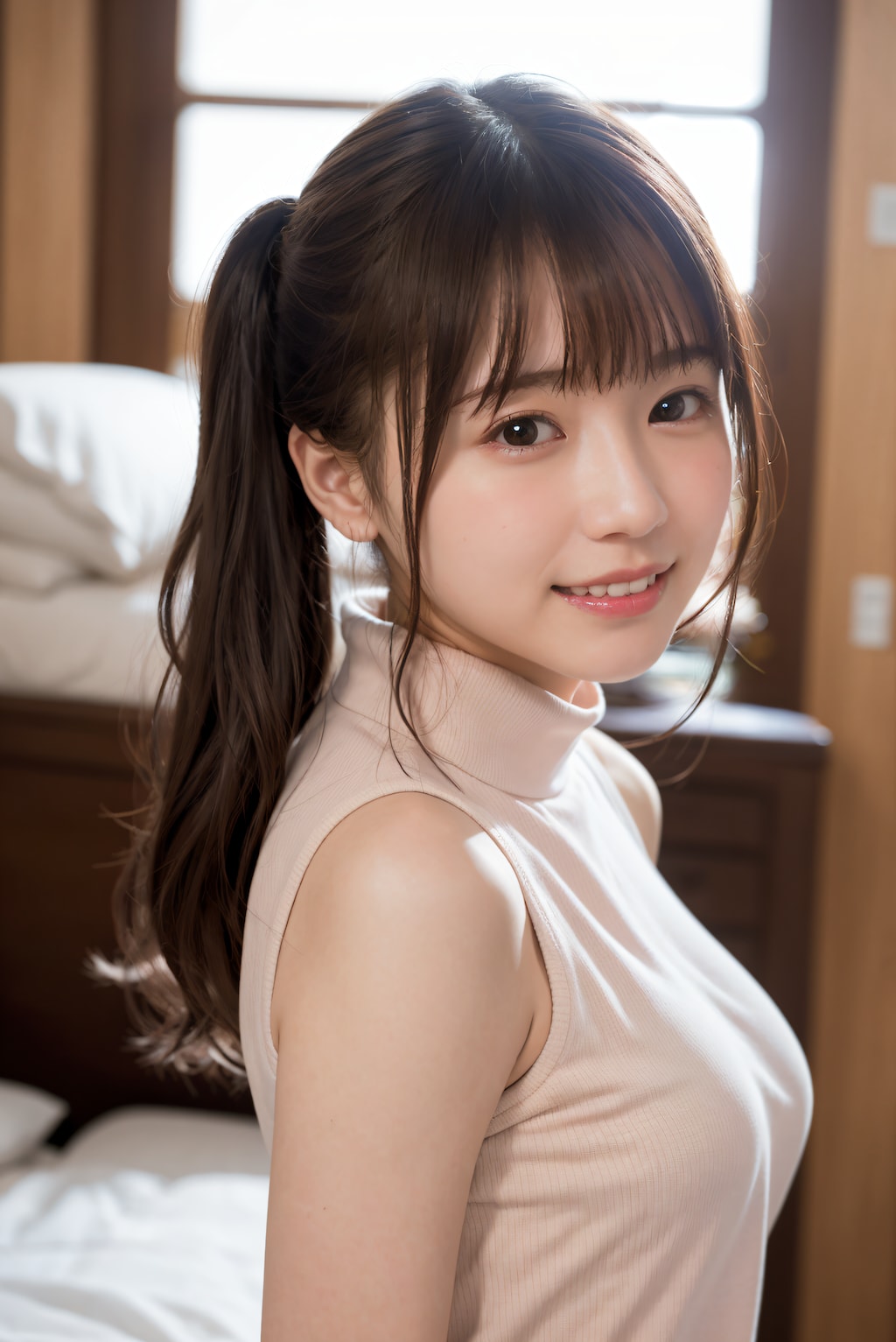 頬を赤くしている女性 2