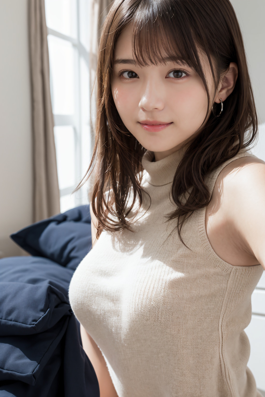 頬を赤くしている女性 2