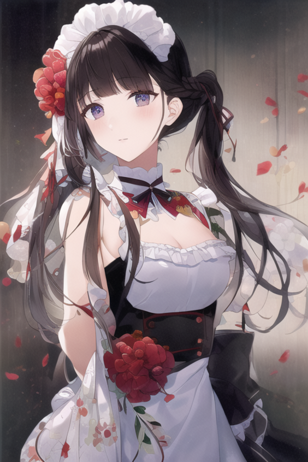 Flower Print Red Maid