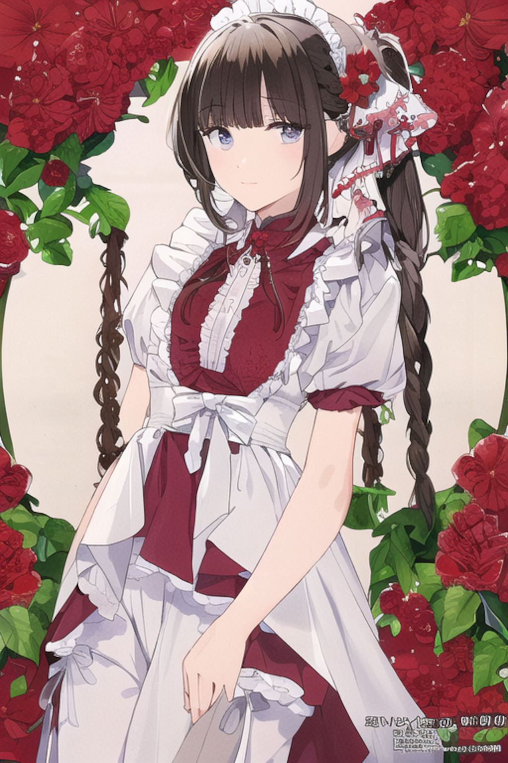 Flower Print Red Maid