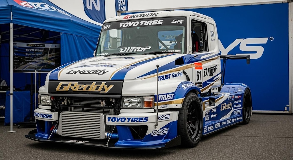 トーヨータイヤスカニアトラックのドリ車