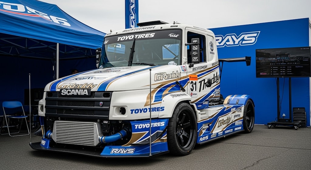 トーヨータイヤスカニアトラックのドリ車