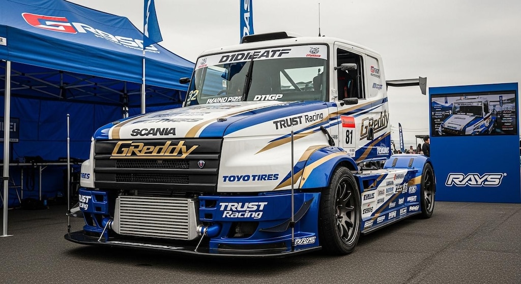 トーヨータイヤスカニアトラックのドリ車