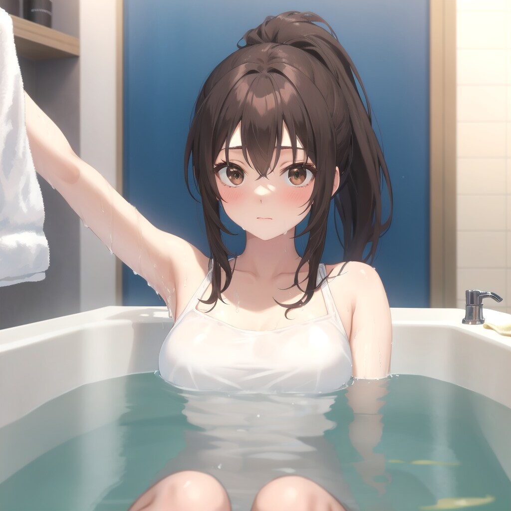 お風呂に入る部長