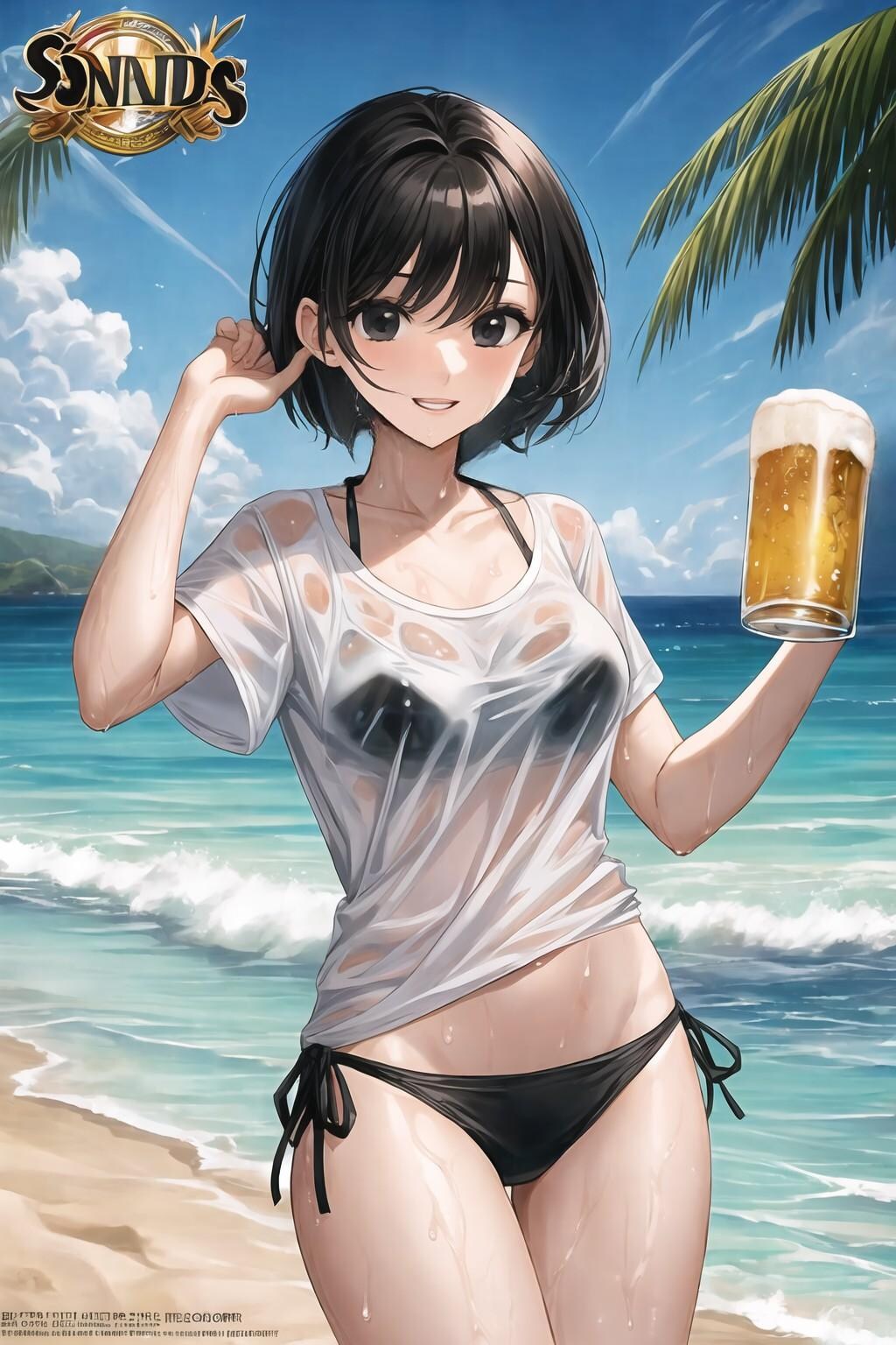 居酒屋のビールのポスター