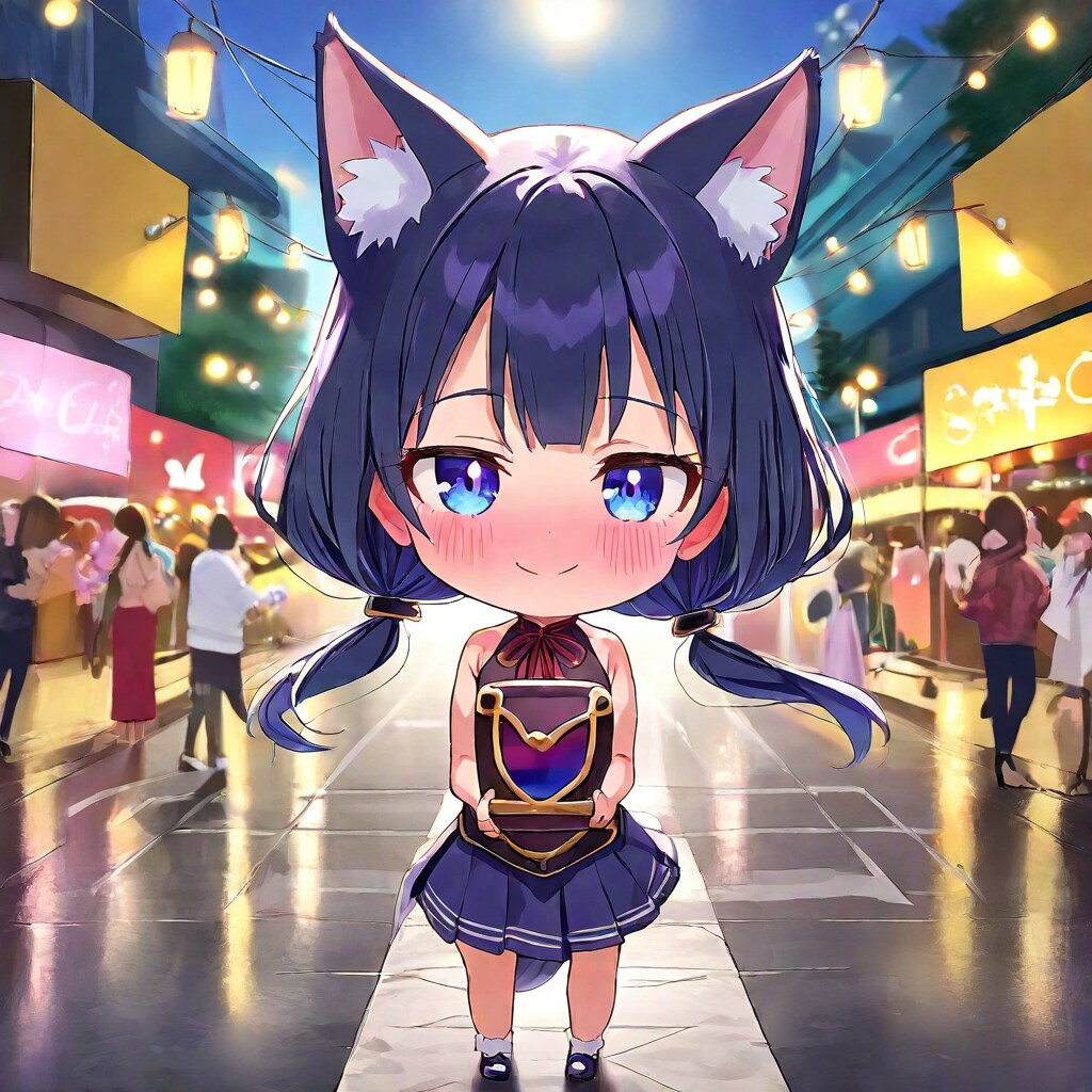 ちくわ「みたらし買うぞ」、ちびちゃん「わたあめ ください」。 | の人気AIイラスト・グラビア